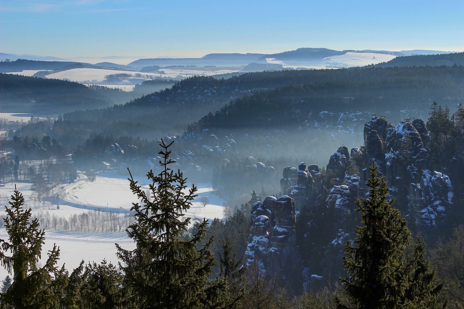 Adršpašské skály zima 1