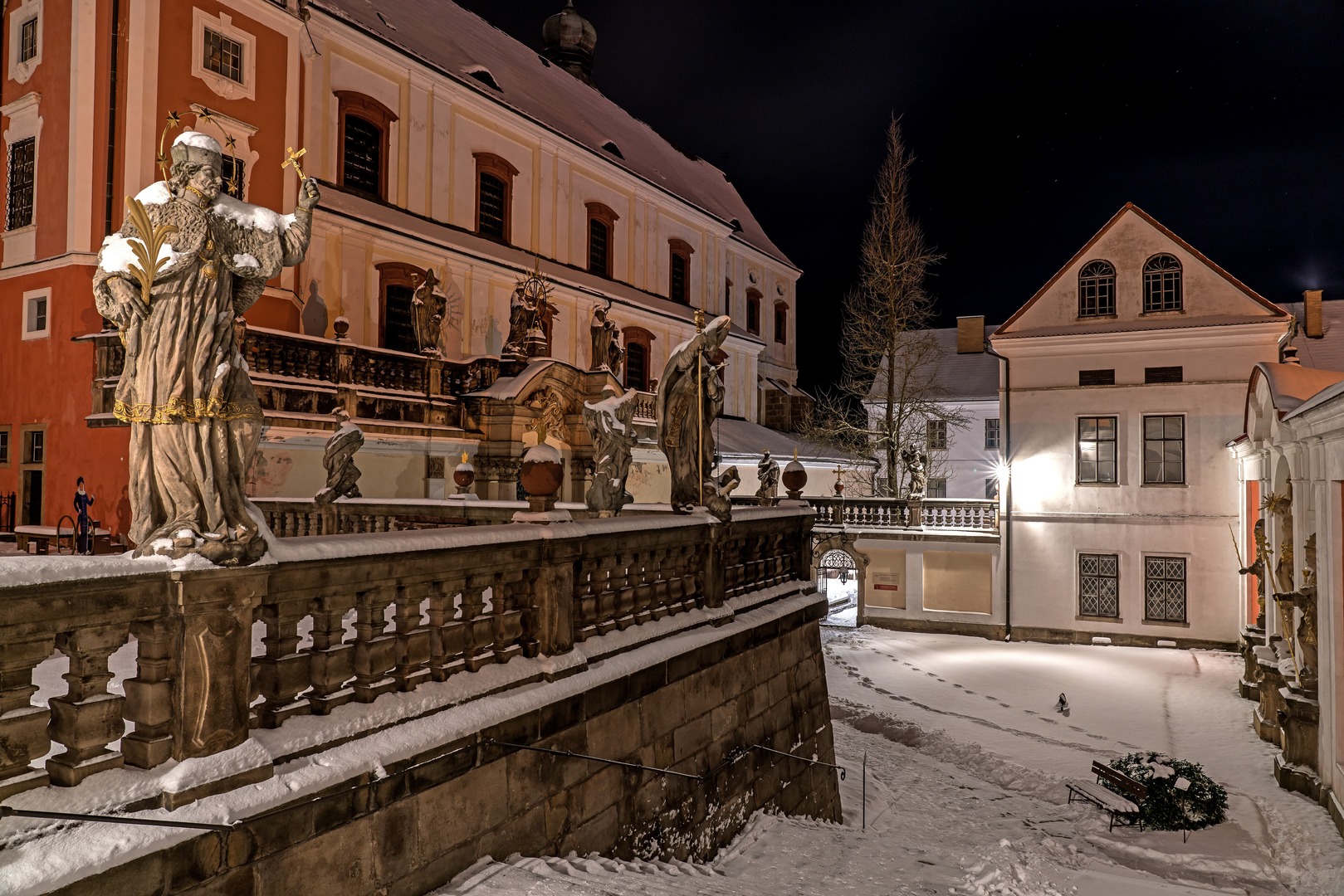 Klášter Broumov zima 1