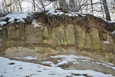 Kontakt hornin triasu a křídy na PP Mořská transgrese