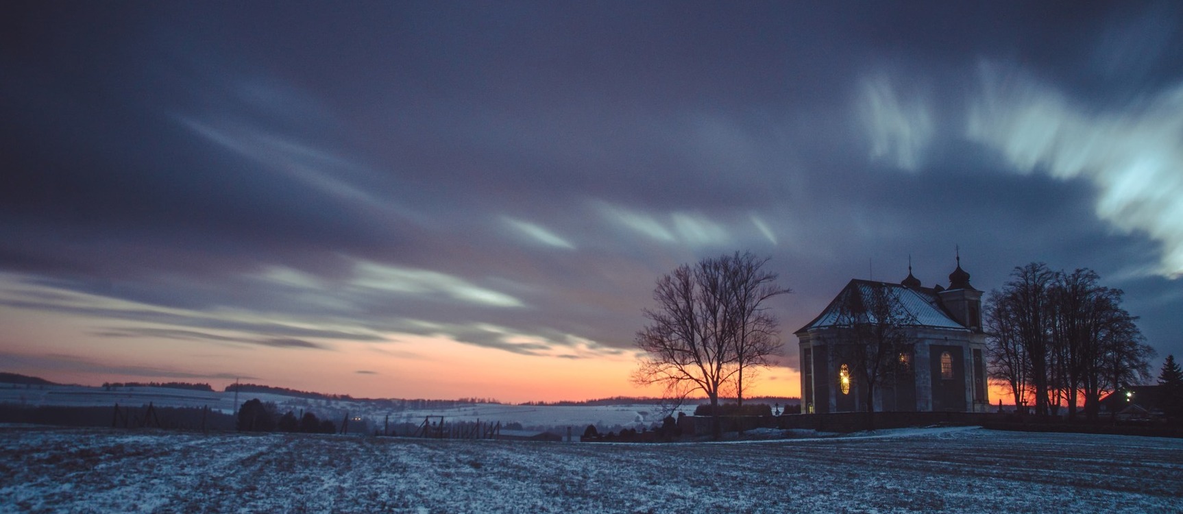 Kostel Bezděkov zima 1