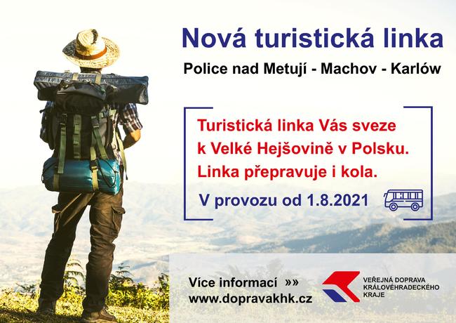 Nová turistická linka na trase Police nad Metují - Machov - Karłów