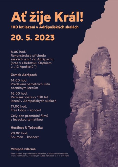 Ať žije král! - Oslava 100 let lezení v Adršpašských skalách