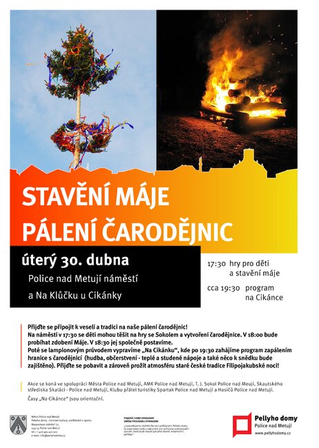 Stavění Máje a pálení čarodějnic