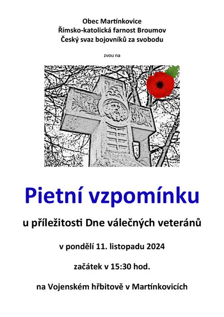 Den válečných veteránů: Pietní vzpomínka