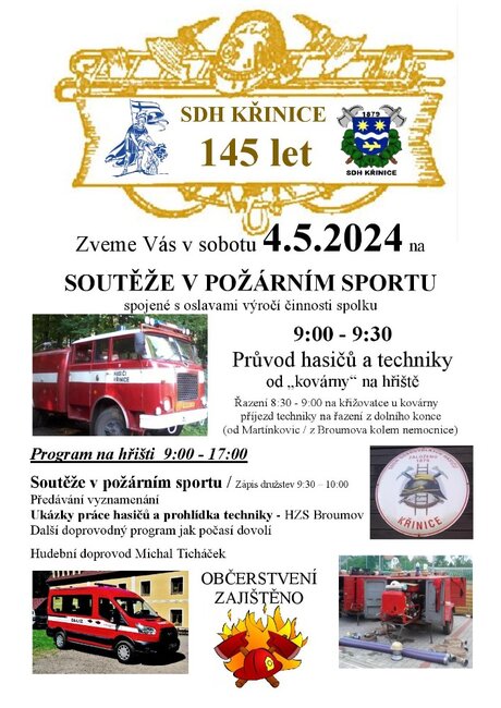 Soutěže v požárním sportu s oslavami výročí činnosti spolku