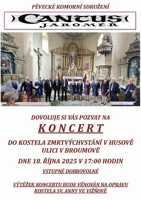 Koncert Cantus Jaroměř