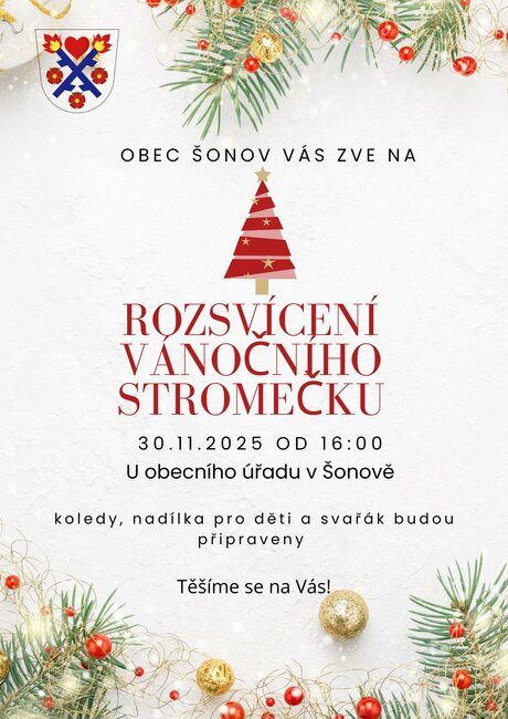 Rozsvícení vánočního stromečku v Šonově