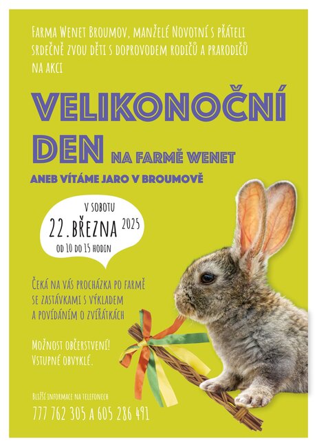 Velikonoční den na Farmě Wenet
