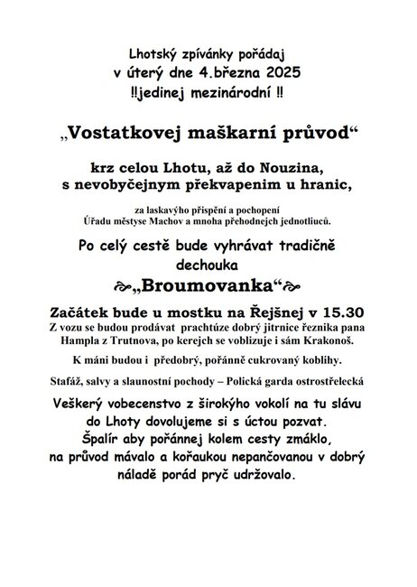 Vostatkovej maškarní průvod