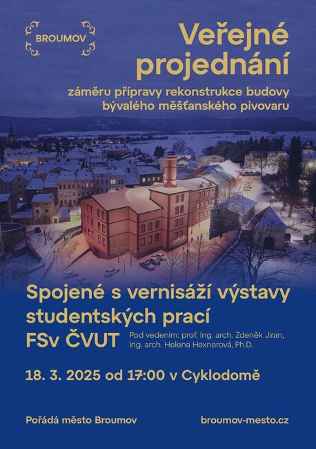 Veřejné projednání záměru rekonstrukce měšťanského pivovaru