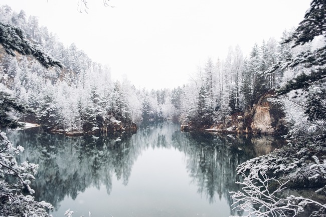 Winter in der Region Broumov