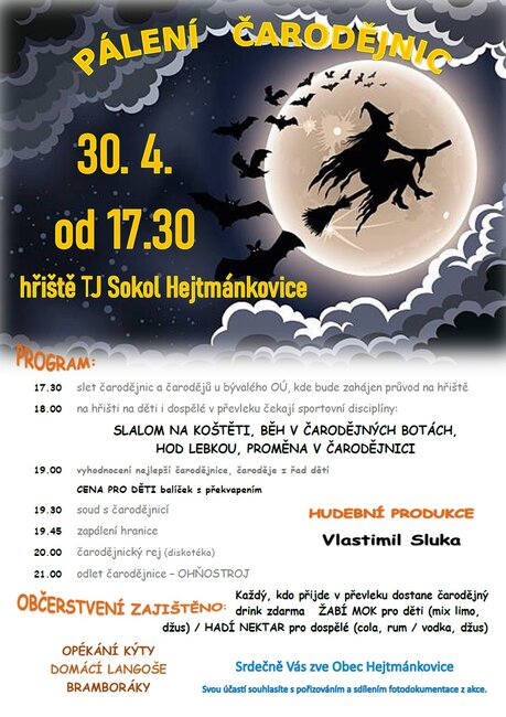 Pálení čarodějnic v Hejtmánkovicích