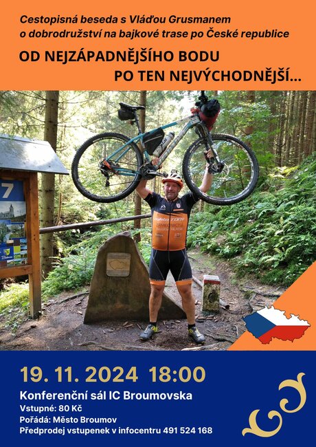 Od nejzápadnějšího bodu po ten nejvýchodnější 