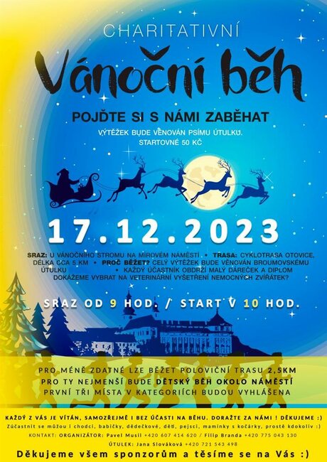 Charitativní vánoční běh pro psí útulek v Broumově
