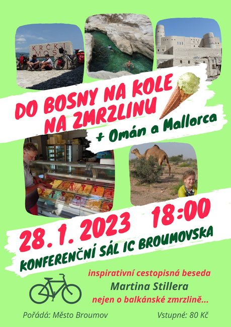 Do Bosny na kole na zmrzlinu