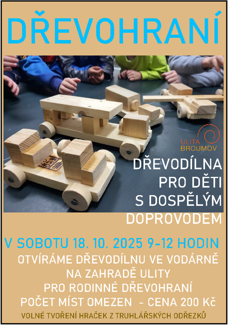 Dřevodílna pro děti s dospělým doprovodem