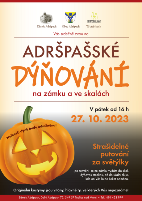 Adršpašské dýňování na zámku a ve skalách - OBSAZENO!