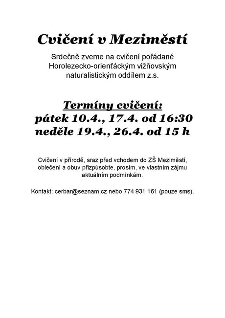 Cvičení v Meziměstí