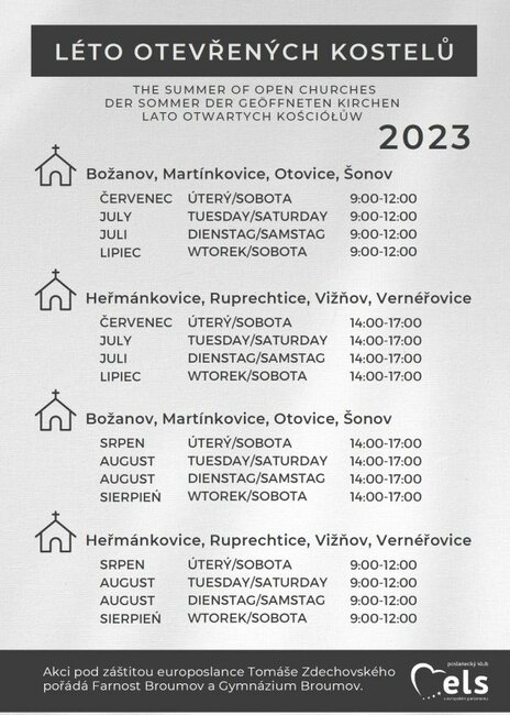 Léto otevřených kostelů 2023
