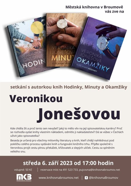 Setkání s úspěšnou autorkou Veronikou Jonešovou