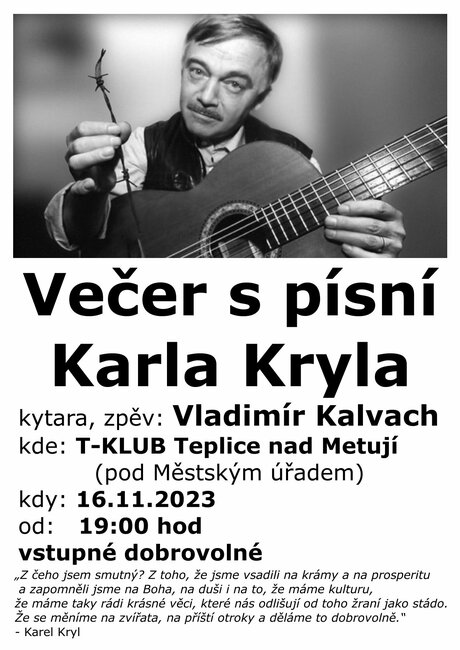 Večer s písní Karla Kryla