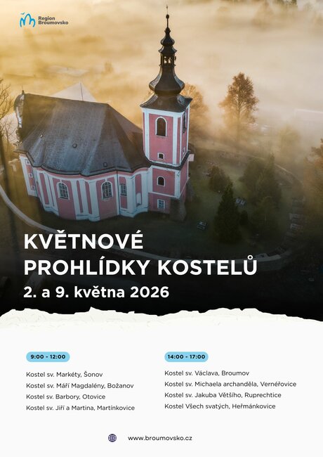 Květnové prohlídky broumovských kostelů