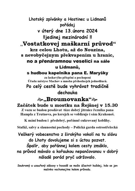 Vostatkovej maškarní průvod