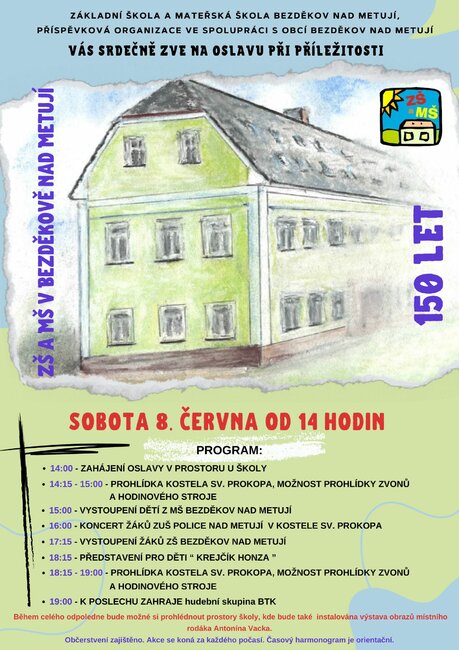 Oslavy 150 let založení ZŠ a MŠ v Bezděkově nad Metují