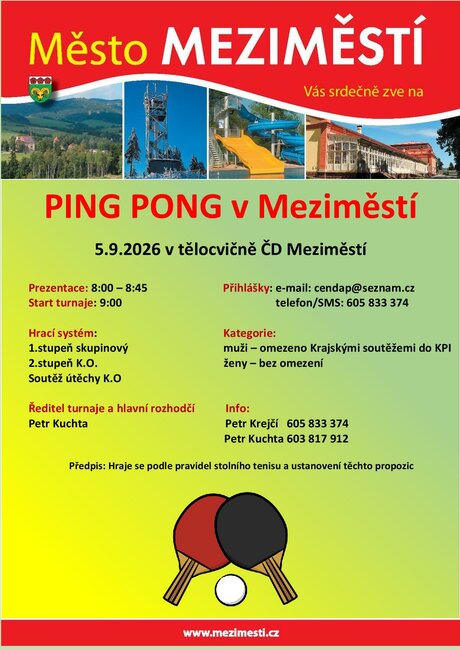 Turnaj v ping pongu v Meziměstí