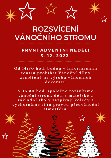 Rozsvícení vánočního stromu v Teplicích nad Metují