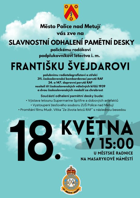 Slavností odhalení pamětní desky Františku Švejdarovi