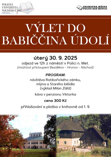 U3V: Výlet do Babiččina údolí 