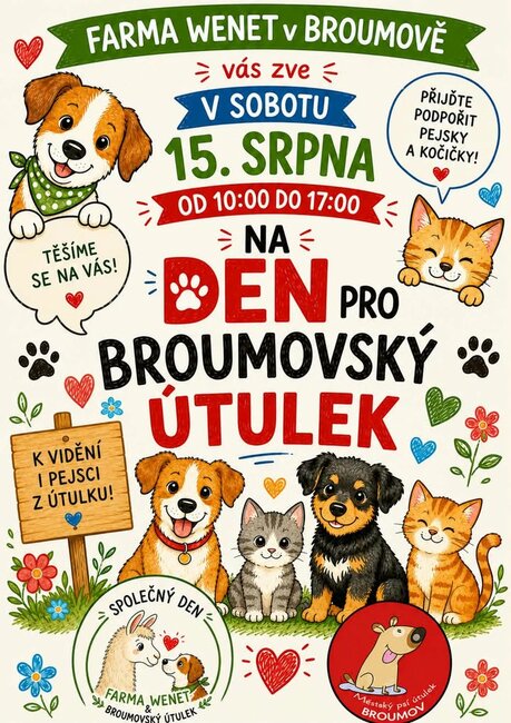 Den pro broumovský útulek na farmě Wenet