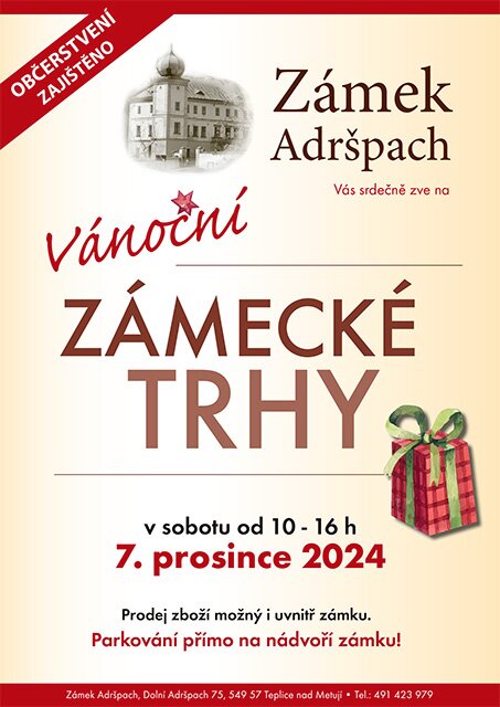 Vánoční zámecké trhy v Adršpachu