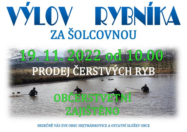 Výlov rybníka v Hejtmánkovicích