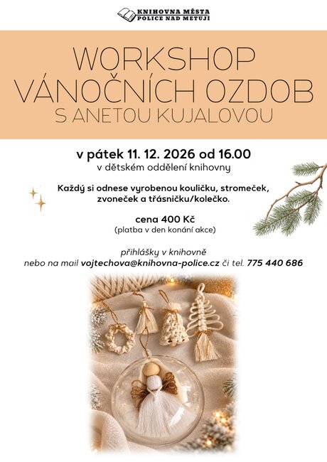 Workshop: Vánoční ozdoby s Anetou Kujalovou