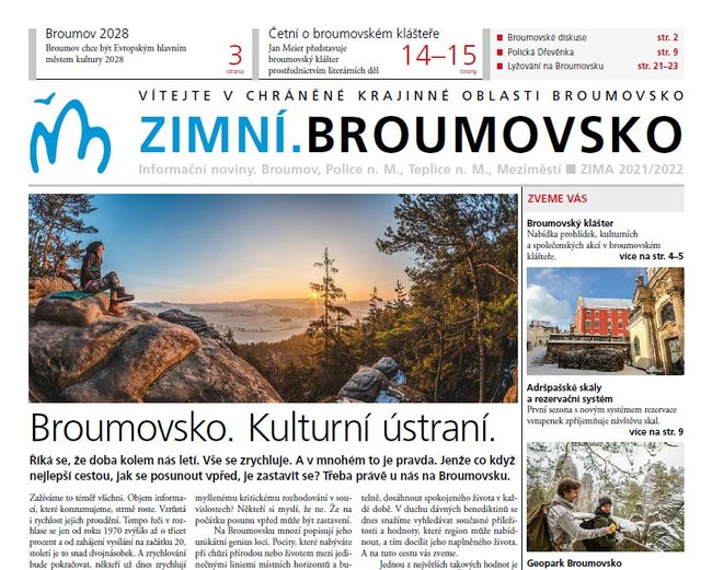 Na pultech informačních center naleznete nové Zimní.Broumovsko